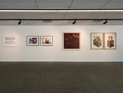 Various artists, History unravelling, exhibition view. Courtesy of Te Pātaka Toi Adam Art Gallery