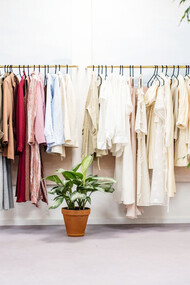 A vibrant array of garments, each piece on this rack showcases the potential for bold combinations and striking contrasts that define modern colour-blocking trends in fashion