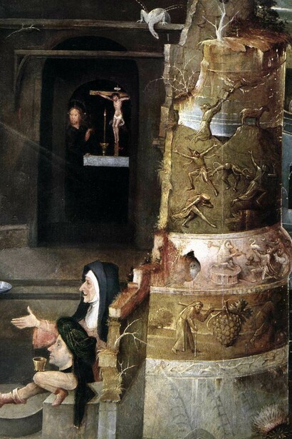 Hieronymus Bosch, "Il Trittico delle Tentazioni di Sant’Antonio", 1505,  particolare