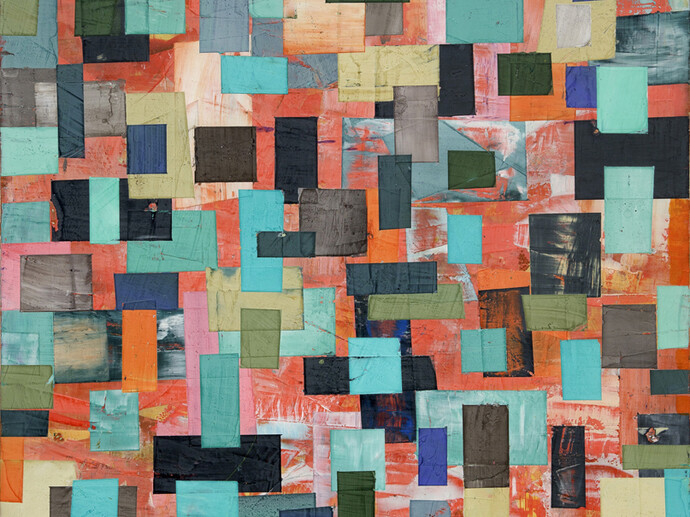 Vincent Pomilio, Southernmost Painting (detail), 2015. 20 x 20 inches, acrylic pigmented plaster and wax on panel