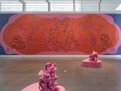 Catalina Schliebener Muñoz, Buenos vecinos, exhibition view. Courtesy of Queens Museum