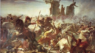 Pintura da Batalha de Legnano, 1176, Itália