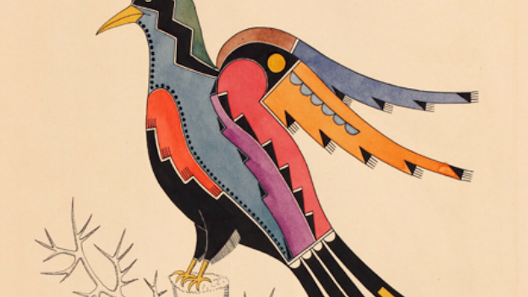 Awa Tsireh, Bird; San Ildefonso Pueblo, New Mexico, ca. 1930. Courtesy of Newark Museum