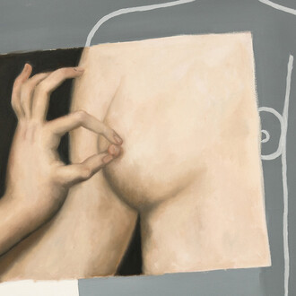 Sophie Ullrich, Heinrichs Träume, 2019, olio su tela, 130x100 cm (dettaglio). Courtesy of Tube Culture Hall 