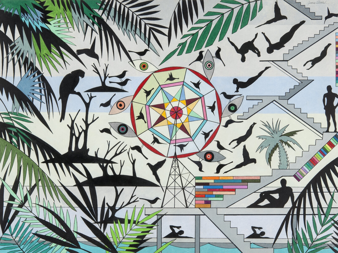 James Clover, Untitled 3, 22 x 33 in, mixed media on paper, 2013-14