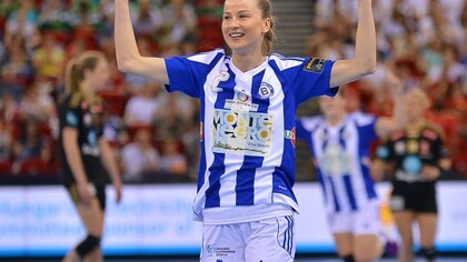 Jogadora de andebol da equipa feminian do Buducnost. Foto de Filip Viranovski