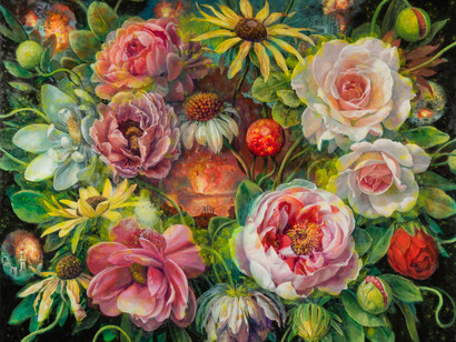 Julie Heffernan, Nature morte (Gaza) (detail), 2026. Courtesy of Hirschl & Adler Modern