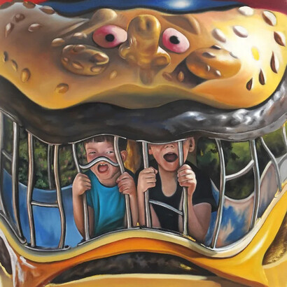 Mikey Coleman, Officer big mac n the chilren, 2023. Courtesy of Good Mother Gallery