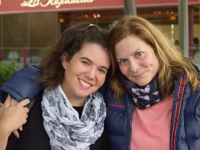 María José Domenech con la autora, Andrea Pérez