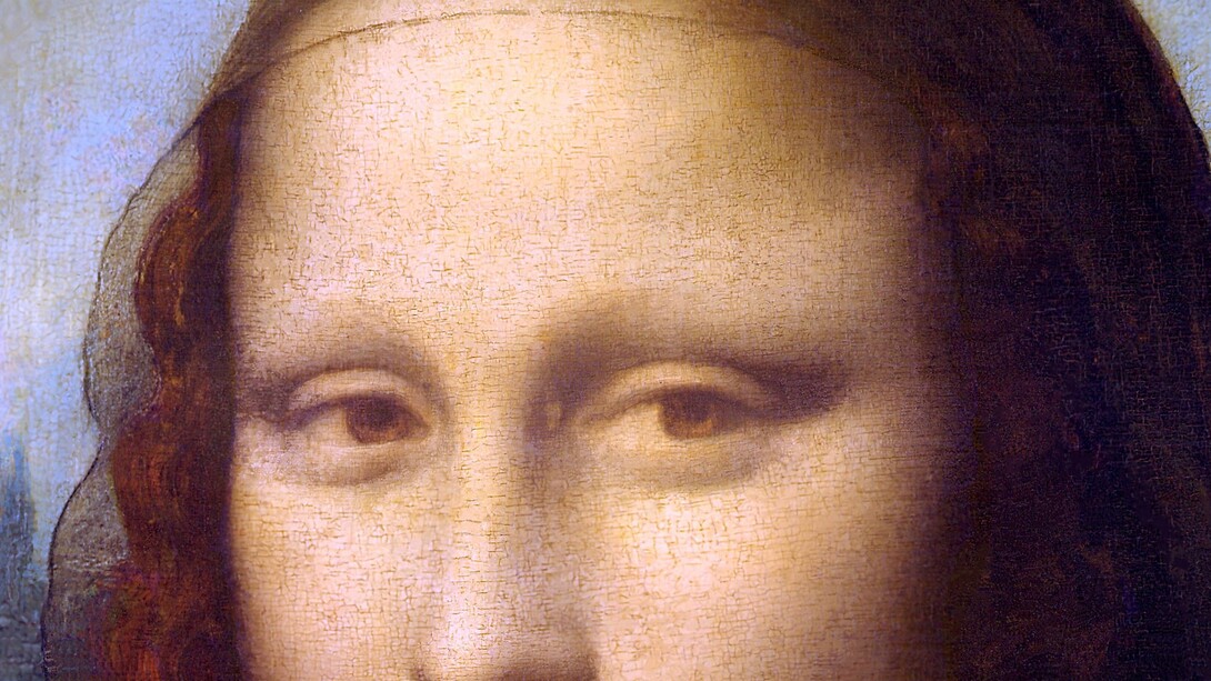 Leonardo da Vinci, Gioconda, 1603, dettaglio degli occhi. Louvre, Parigi, Francia