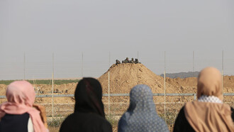 Demonstrations in eastern Gaza City, April 27, 2018, Palestine