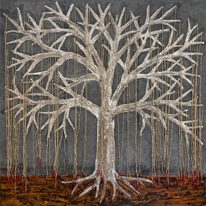 Fabio Pietrantonio, Natural love - Oggi il grande elfo ha parlato - 200x200 cm. Courtesy of the artist and Gallerie d'Italia Napoli 