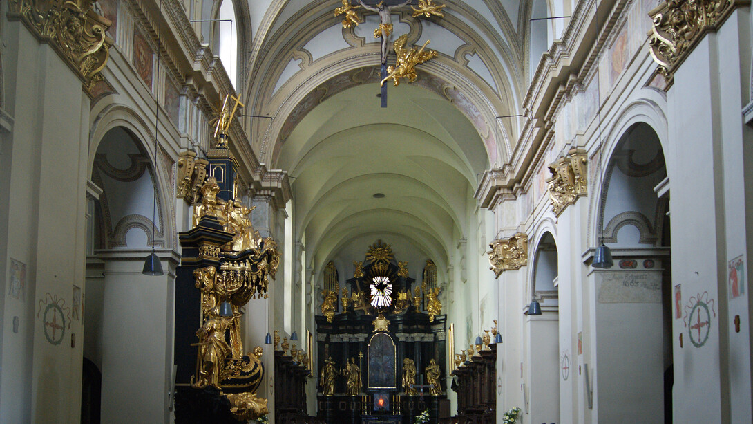 Iglesia de San Pedro y San Pablo (monasterio benedictino), interior, calle Benedyktyńska, Tyniec, Cracovia, Polonia