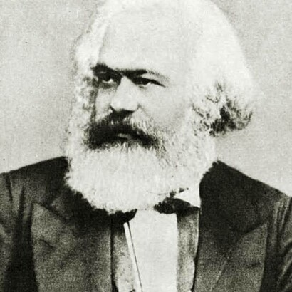 Karl Marx, dalla copertina di un libro di Lenin 
