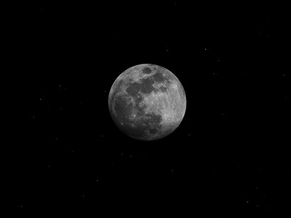 Full moon front and center amongst the stars