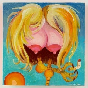 Todd James, Chicken Wizard, 2014, Oil on canvas, 20 x 20 inches