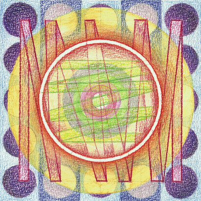 Magical Night #10, coloured pencil on paper, 13 x 13 cm, Mark Weighton, 2011