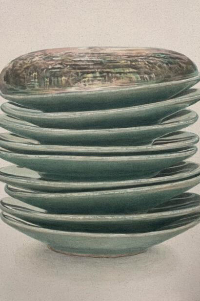 On the celadon as pure form, artwork in exhibition (detail). Courtesy of Kate Oh Gallery