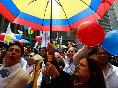 Manifestación en Bogotá a favor de la paz