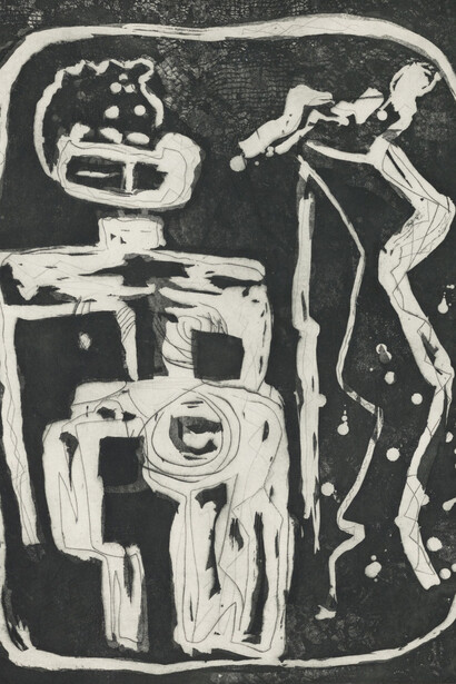 Louise Nevelson, Archaic figure (detail), 1953-1955. Courtesy of Pace Prints Gallery