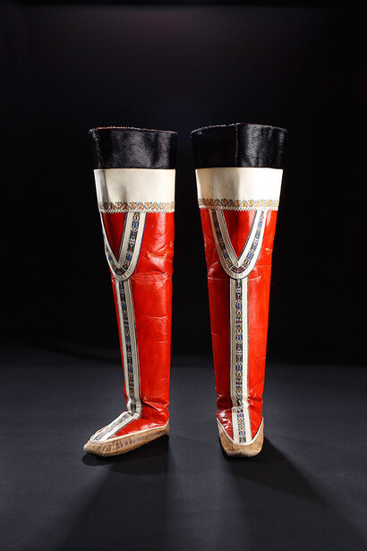 Red Kamiks from Greenland, Kalaallit. Disco Island, Greenland, 1955