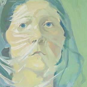 Maria Lassnig. Selbstporträt unter Plastik. 1972. Oil on canvas. Collection de Bruin Heijn. Photo copyright Peter Cox.