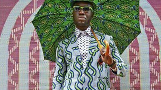 Hassan Hajjaj, Detail of Afrikan Boy, 2013, Metallic Lambda print on Dibond with wood and found objects, 53.5 x 37 in, 136 x 93 cm