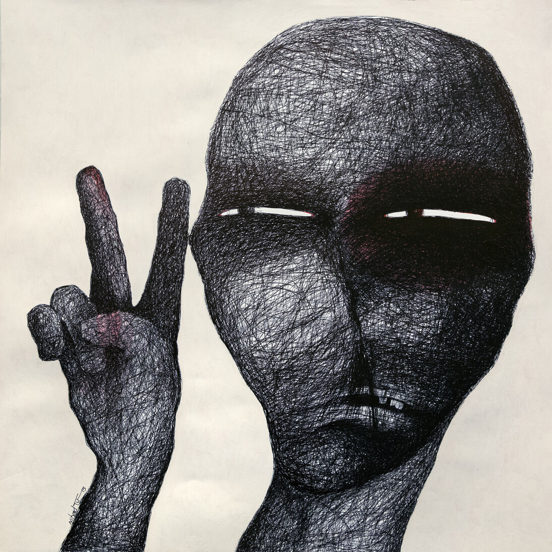 Nihad Al Turk, The Vanquished, 2015, Ink and acrylic on paper, 65 x 75 cm