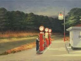 Gas, di Edward Hopper, olio su tela 1940