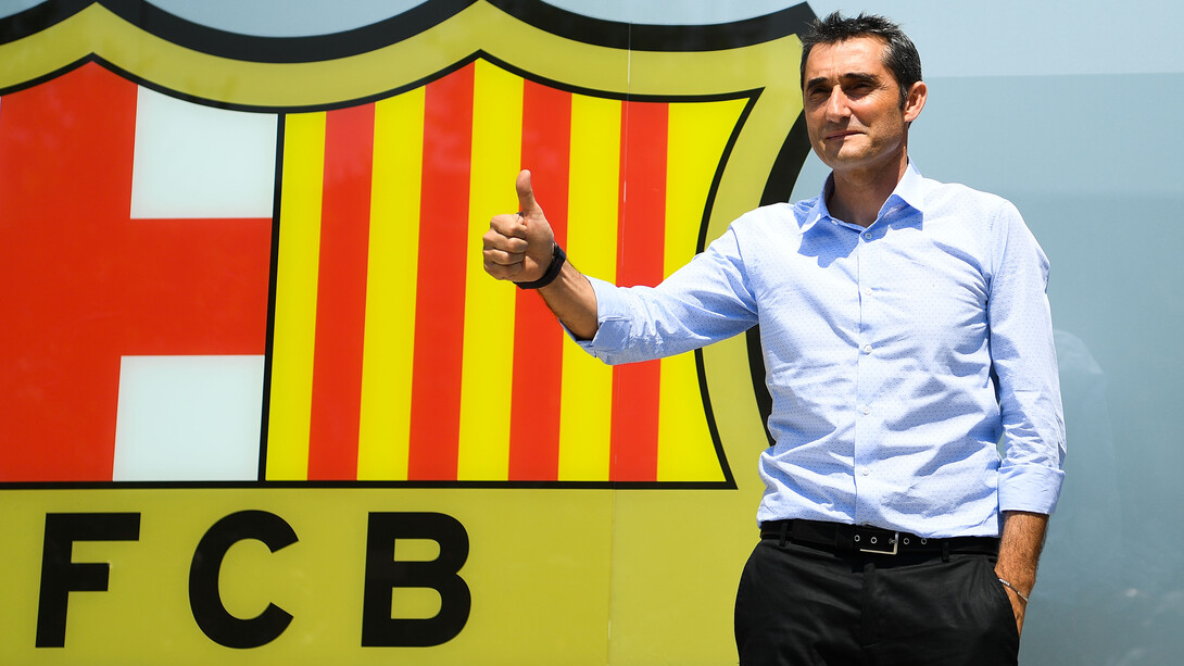 Ernesto Valverde, el día de su presentación como nuevo entrenador del Barça 