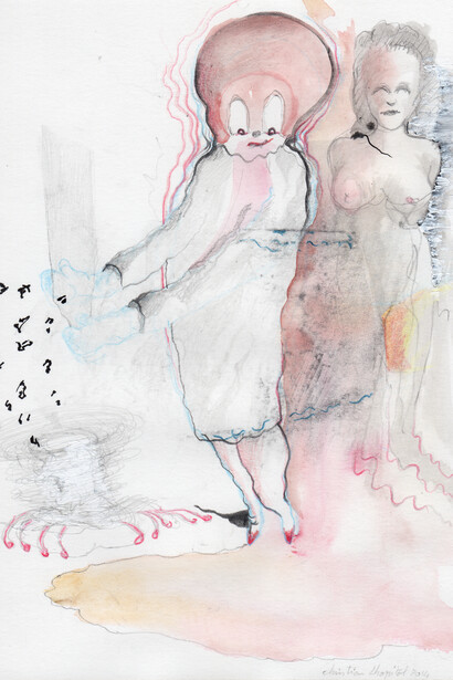 Christian Lhopital, Polyphonie # 6, 2014, Technique mixte sur papier, 21 cm x 14,7 cm © Galerie Polaris Paris