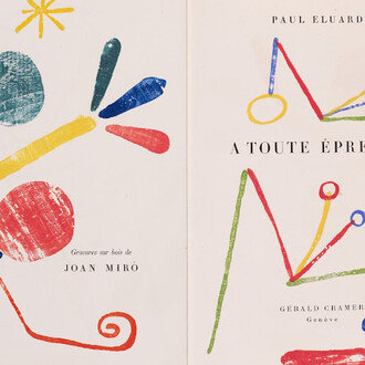 Joan Miró, Paul Eluard (Author), Lacourière - Frélaut (Printer), Féquet et Baudier (Printer), Gérald Cramer (Publisher), A toute épreuve (Proof against all) (detail) (Geneva: Gérald Cramer, 1958), 1958. Courtesy of De Young Museum
