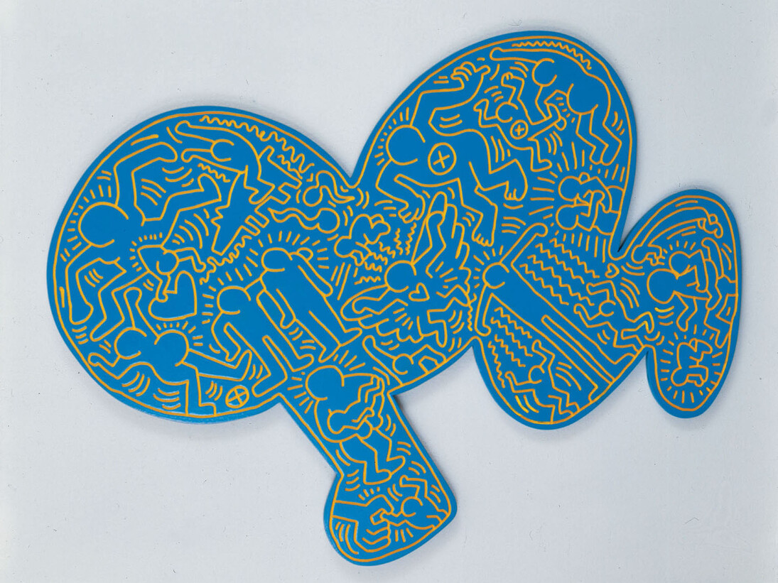 Keith Haring, Untitled, 1984, smalto su legno intagliato,112 x 145 cm © Keith Haring Foundation