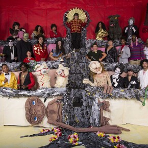 Jaimie Warren, You Are Not Alone Self-Portrait as Michael Jackson in a recreation of the Genealogical Trees of the Dominican Order, 2014 (Still from video), Courtesy of the artist