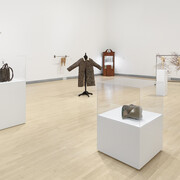 Hugh Hayden, Home work, exhibition view. Courtesy of Rose Art Museum