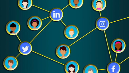 Ilustração de conexões em redes sociais. A ferramenta LinkedIn apresenta uma série de benefícios e como é importante você empresa ou você profissional estar por lá