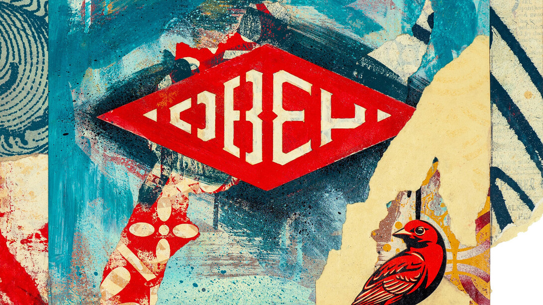 Shepard Fairey, Obey, diamond with obey. Courtesy of Over the Influence
