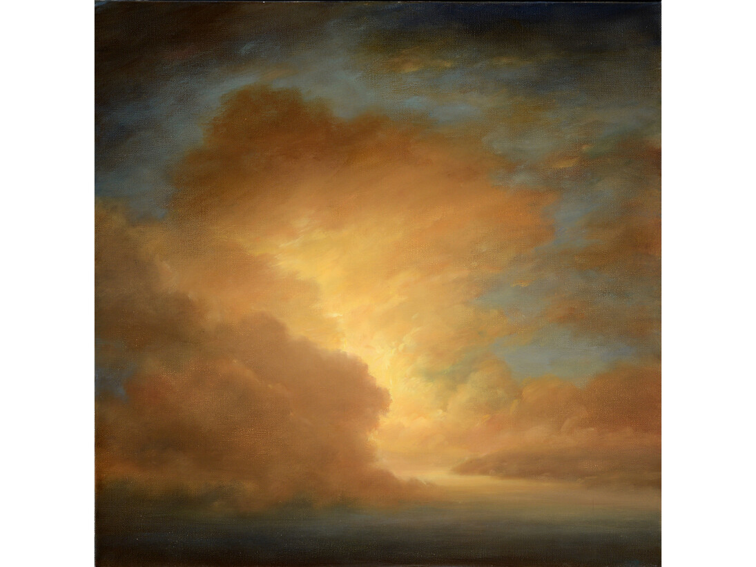 Emerging, 2015, 24 x 24 inches, oil on canvas by Jane Bloodgood-Abrams