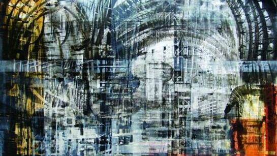 Canan Tolon, Glitch II, 2007, oil on canvas, 140 x 180 cm (55 x 71 in). Tim and Nancy Howes, private collection. Photo: Eli Ridgway