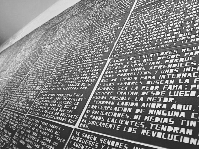 Hamlet Lavastida, For a Perfect Literature (2007),  Media acrylic on paper, 55 Paper Sheets  - 16 x 24  inches each (detail)
