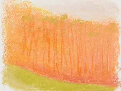 Wolf Kahn,
Against a Red Background, 2015
Pastel on paper
11 x 14 inches
