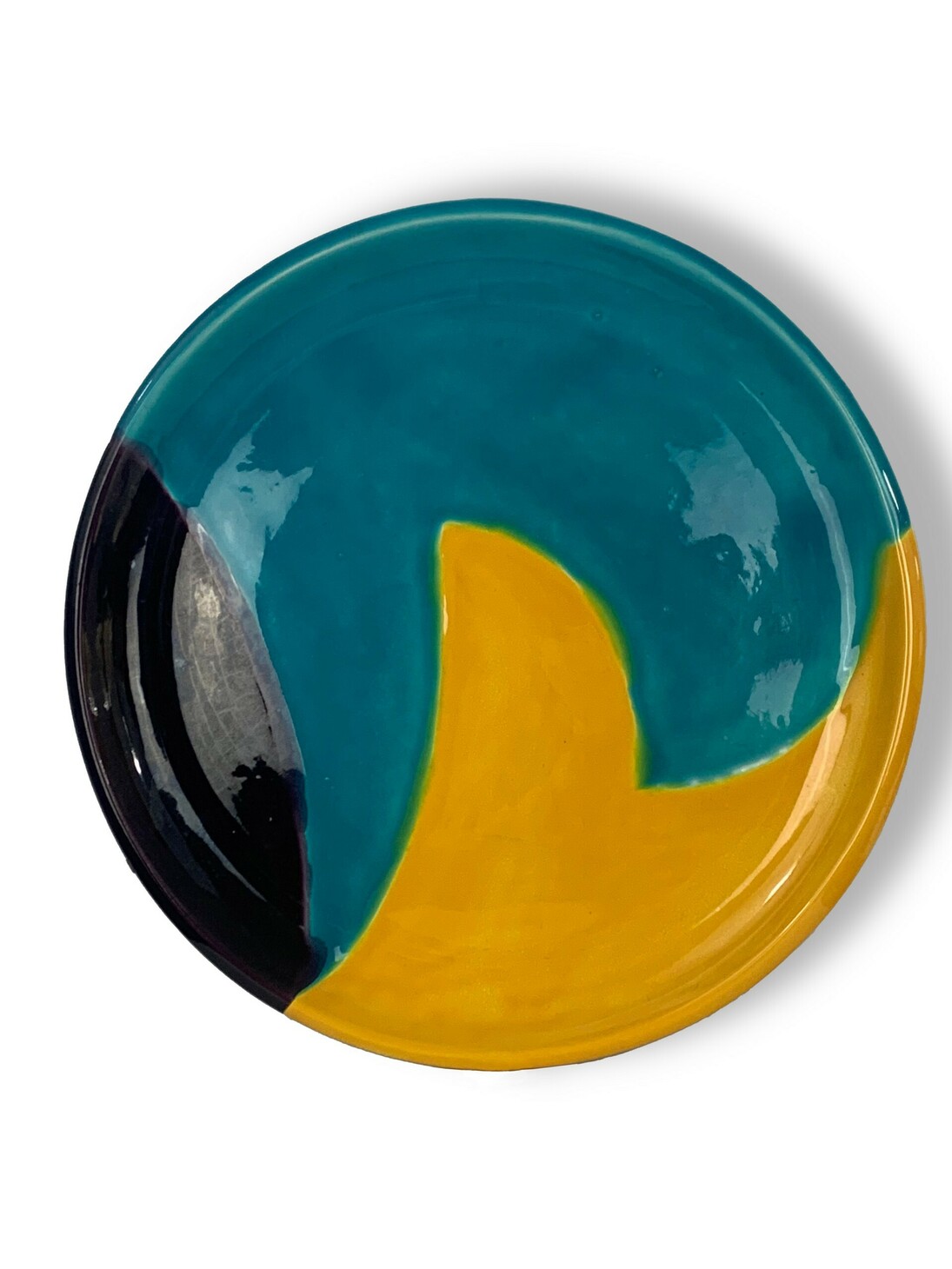 David Hayes, Sea Bluff, glazed ceramic plate, 14.50x14.50x1.75 in