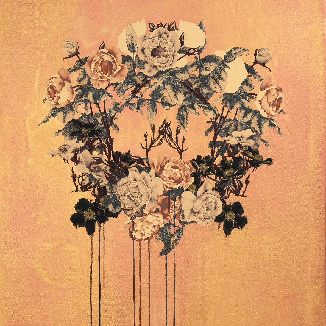 Hannah Maybank, Anne, 2014, Iron and Synthetic Gold and Copper in Watercolour on Linen, 35 1/2 x 29 1/2 in / 90 x 75 cm