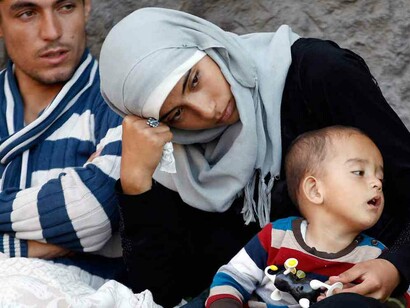 Una familia de migrantes sirios