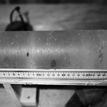 Detail of the basal ice core at 2800m. Credit©PNRA IPEV