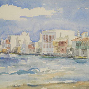 Dimitris Davis, Mykonos, 1961, Watercolor, 33 x 47 cm
