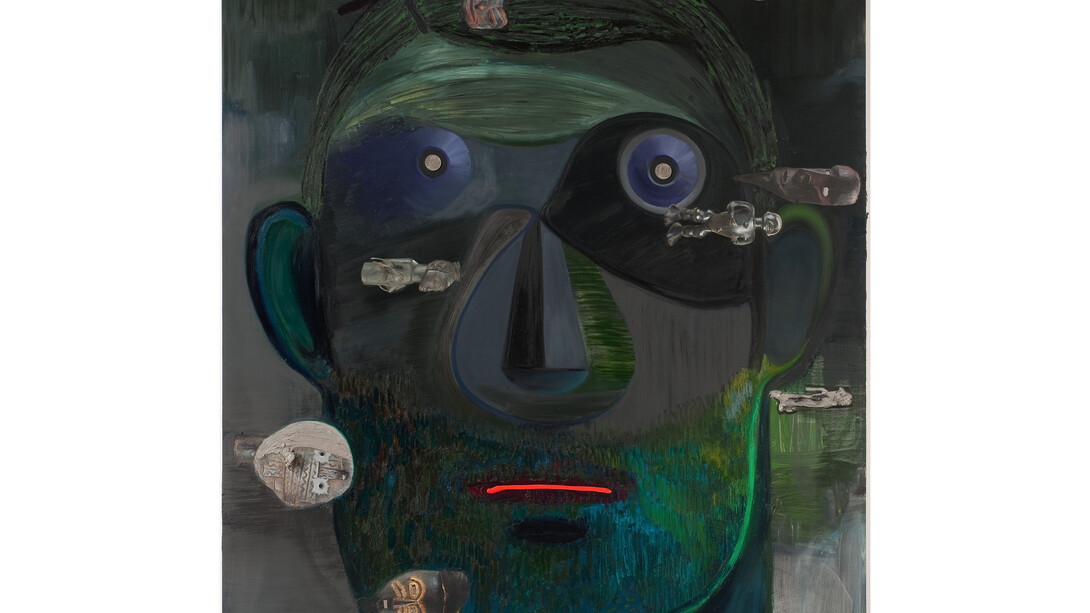 Nicole Eisenman. Guy Capitalist. 2011. Oil and mixed media on canvas. 76 x 60” (193 x 152.4 cm). Collection of Noel Kirnon, New York, NY. Courtesy of Susanne Vielmetter Los Angeles Projects. Photo: Robert Wedemeyer