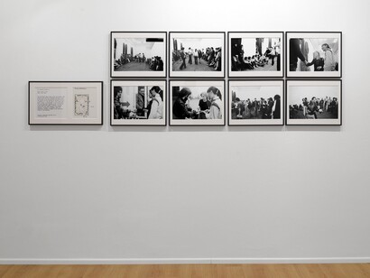 Sanja Iveković, Meeting-Points, 1978, 8 b-w photographs, 40x26 cm each, drawing with text, b-w video, 30'_detail. Courtesy the artist and P420, Bologna