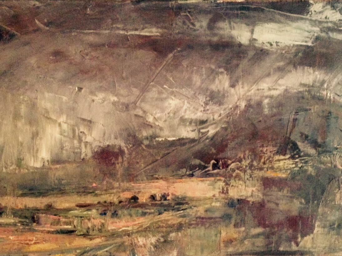 Mary-Jane Alexander, Winter Deluge, oil on canvas, 30 x 60 cm