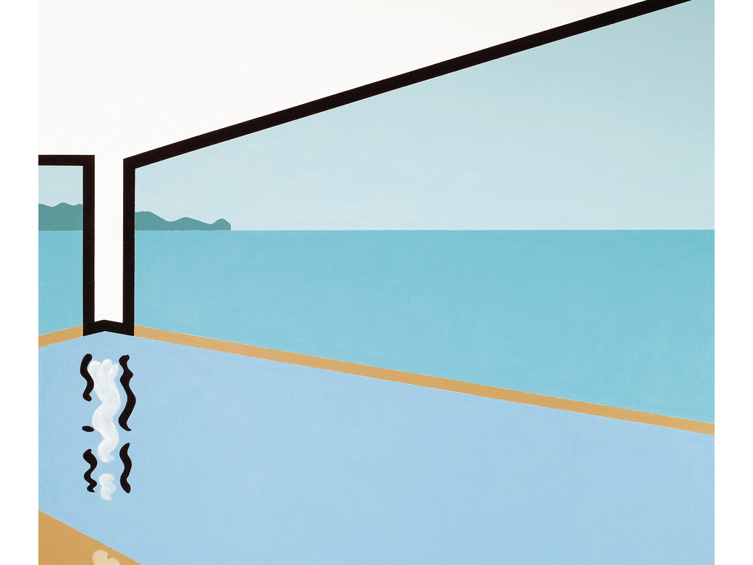 Nobuyuki Takahashi, Fine Vew Bath (Izu), 2014, acrylic on canvas, 162 x 194 cm
